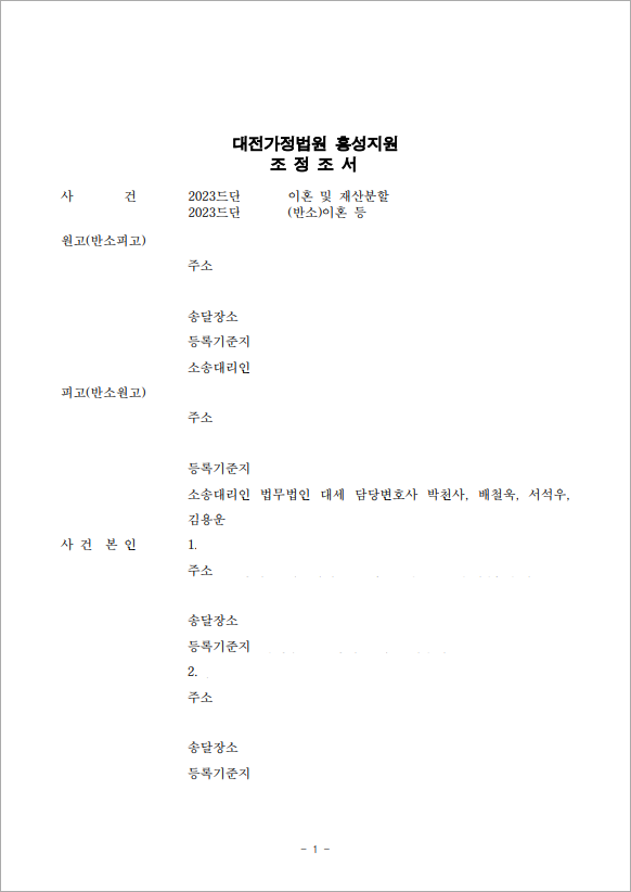 경제적 갈등 이혼청구 방어